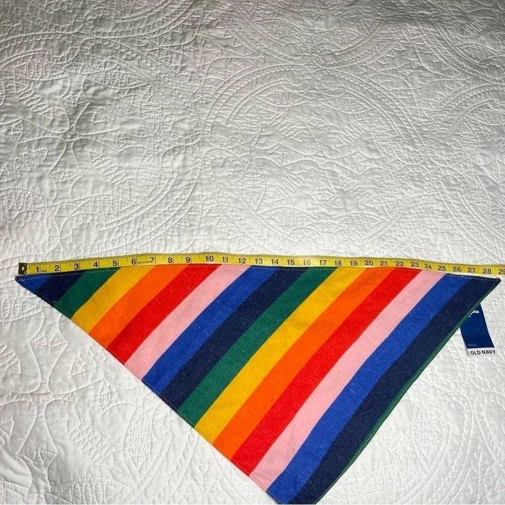 New Rainbow 🌈 Dog Bandana Kerchief Necktie Sz L  NWT